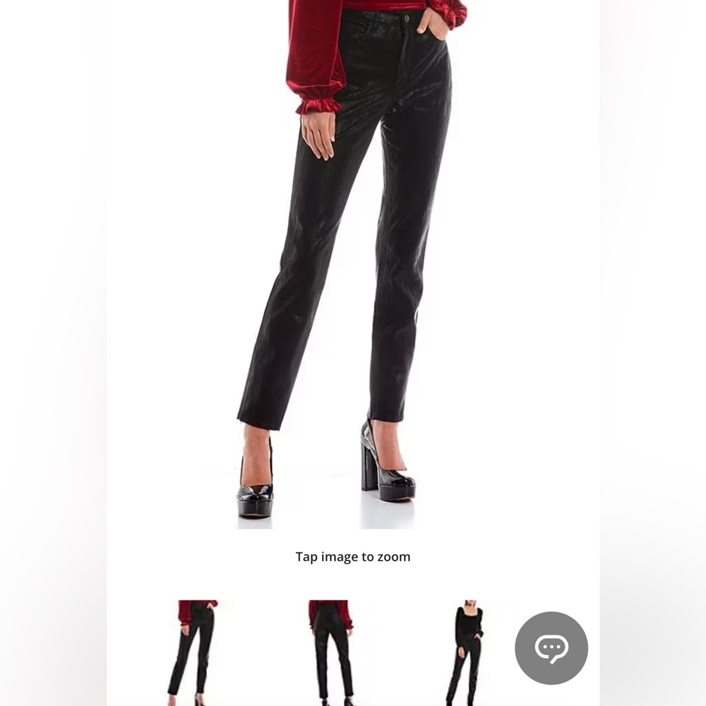 NWT! C&V Chelsea and Violet high rose shiny skinny jeans with zipper at ankle